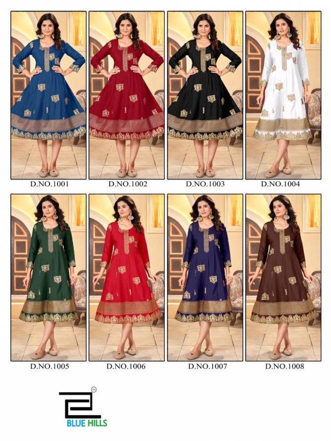 Palki By Blue Hills Special Rayon Anarkali Plus Size Kurti Wholesale Price In Surat
